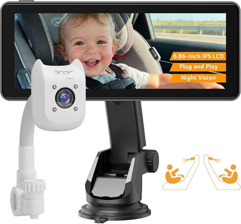 acer Video Baby Monitor 5" LCD Screen Monitor No WiFi with 1080P Camera and Audio for Crib 1000ft Range Remote Pan Tilt Night Vision, Temperature Sensor, 8 Lullabies, 2-Way Talk, Video Recording, VOX in Kuwait