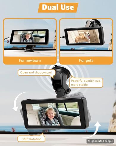 acer Video Baby Monitor 5" LCD Screen Monitor No WiFi with 1080P Camera and Audio for Crib 1000ft Range Remote Pan Tilt Night Vision, Temperature Sensor, 8 Lullabies, 2-Way Talk, Video Recording, VOX in Kuwait