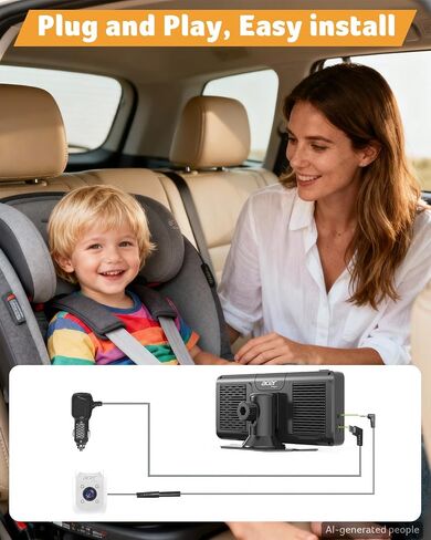 acer Video Baby Monitor 5" LCD Screen Monitor No WiFi with 1080P Camera and Audio for Crib 1000ft Range Remote Pan Tilt Night Vision, Temperature Sensor, 8 Lullabies, 2-Way Talk, Video Recording, VOX in Kuwait