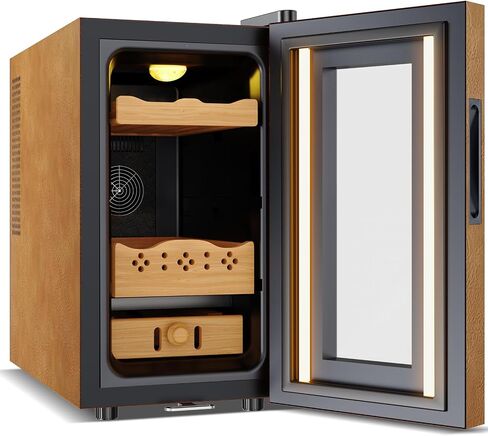 70L Electric Humidor – Large Capacity 400 Count Electric Humidor Cooler | Smart Temperature & Humidity Control | Spanish Cedar Wood Shelves, Digital LED Screen & Safety Lock | Christmas Gift for Men in Saudi Arabia