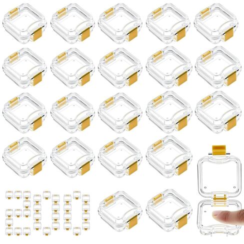 200 Count Dental Crown & Bridge Boxes, Transparent Membrane Display Cases with Secure Clasp, Showcase Storage Box for Crowns, Veneers, Bridges, Dental Restorations, 2" x 2", ABS Material Bulk in Kuwait