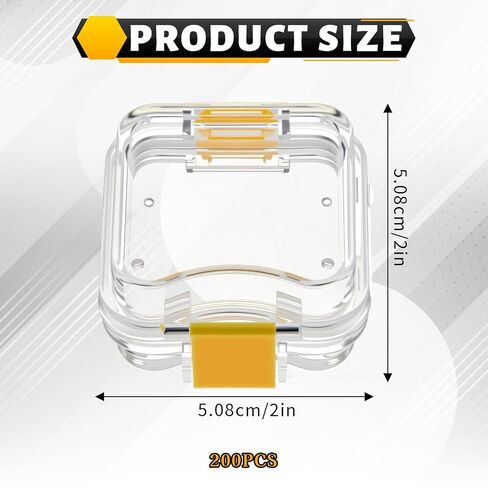 200 Count Dental Crown & Bridge Boxes, Transparent Membrane Display Cases with Secure Clasp, Showcase Storage Box for Crowns, Veneers, Bridges, Dental Restorations, 2" x 2", ABS Material Bulk in Kuwait