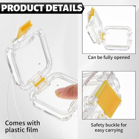 200 Count Dental Crown & Bridge Boxes, Transparent Membrane Display Cases with Secure Clasp, Showcase Storage Box for Crowns, Veneers, Bridges, Dental Restorations, 2" x 2", ABS Material Bulk in Kuwait
