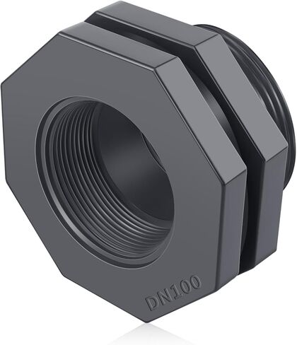 Boltigen 2 Inch PVC Bulkhead Fitting, Heavy-Duty NPT Threaded Water Tank Connector, Plumbing Pipe Fitting for Rain Barrels, Aquariums, Tubs & Swimming Pools in Kuwait