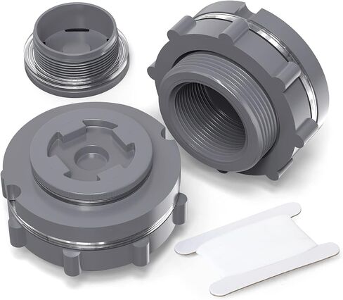 TAISHER 2PCS Black PVC 2'' Bulkhead Tank Connector Adapter Fitting with Plugs & Gasket for Water Tank, Rain barrels, Aquariums, Bathtubs and Sink in Kuwait