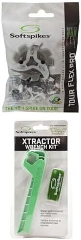 Bundle of Softspikes Tour Flex Pro Golf Spikes - Translucent White + Softspikes XTractor Wrench Kit - Remove and Replace Even The Most Stubborn Golf Spikes in Kuwait