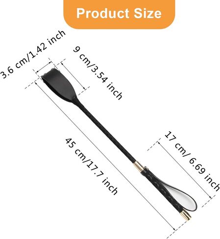 18 inches Black Crop for Horse, Faux Leather Horse Riding Crop with Anti-Slip Grip Gel Handle(45 cm) in Kuwait