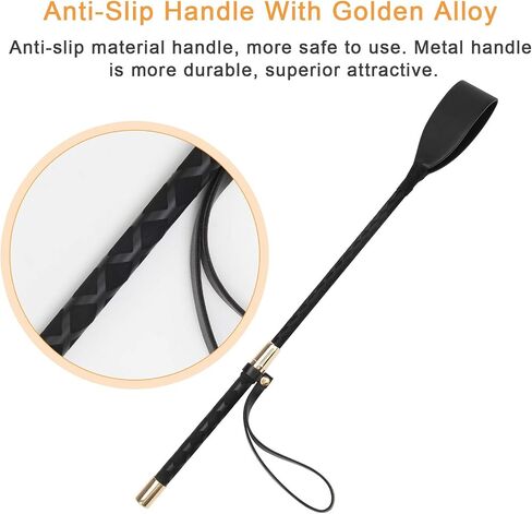 18 inches Black Crop for Horse, Faux Leather Horse Riding Crop with Anti-Slip Grip Gel Handle(45 cm) in Kuwait