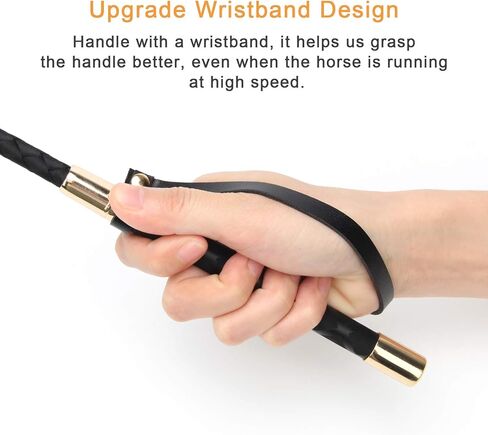 18 inches Black Crop for Horse, Faux Leather Horse Riding Crop with Anti-Slip Grip Gel Handle(45 cm) in Kuwait