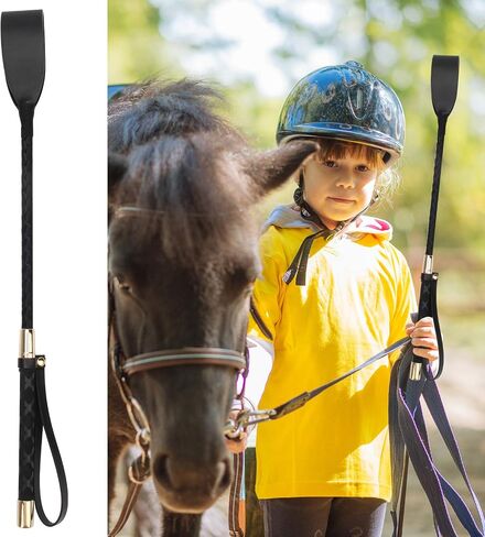 18 inches Black Crop for Horse, Faux Leather Horse Riding Crop with Anti-Slip Grip Gel Handle(45 cm) in Kuwait