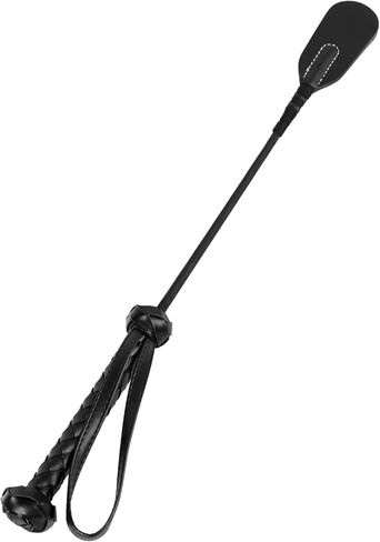 Riding Crop for Horse, 18 Inch Horse Whip PU Leather Premium Riding Crop for Equestrian Sports, Black in Kuwait