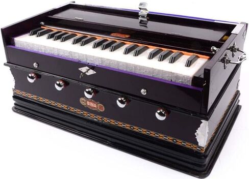 BINA Model No. 5 Deluxe Harmonium, Double Reeds, 3 1/4 Octaves, 5 Stops, Single Bellow, with Padded Carry Bag in Kuwait