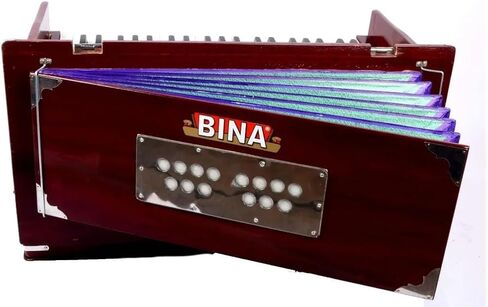 BINA Harmonium No. 23B DX, 3.5 Octaves, Double Reeds, 9 Stops, Multifold Bellows, with Carry Bag in Kuwait