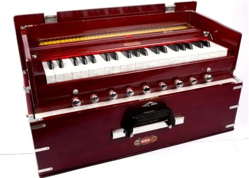 BINA Harmonium No. 23B DX, 3.5 Octaves, Double Reeds, 9 Stops, Multifold Bellows, with Carry Bag in Kuwait