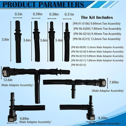 96-0190 Professional EVAP Leak Detection Kit, Universal Low-Pressure Adapters for Smoke Machine Diagnostics in Kuwait