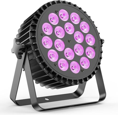 Par Can Lights Stage Lights, 18LED 180W RGB+UV Uplights Stage Lighting Effect by DMX and Sound Control Stage Lighting for Halloween Party Bar Disco DJ Live Show Wedding (2 Packs) in Kuwait