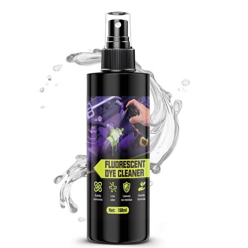 Fluorescent Dye Cleaner, Leak Detection Cleanup Spray Quick-Acting Easy Cleaning Without Leaving Residue for Automotive Radiators Coolant Hoses Heater Cores Water Pumps, 150ml in Saudi Arabia