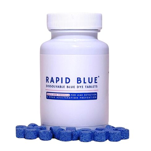 Dissolvable Blue Dye Tablets for Toilet Leak Detection & Adulteration Detection, Multi-Use - 100 Tablets Per Bottle in Kuwait
