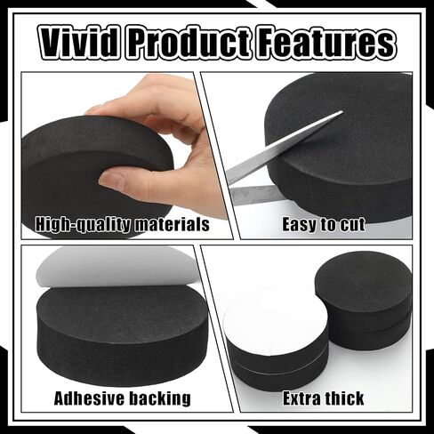 4 Pcs 1" Thick Foam Padding Sheet with Adhesive Backing 4 Inches Self Stick Neoprene Insulation Foam Sheet Black for Furniture Cars Speakers in Kuwait