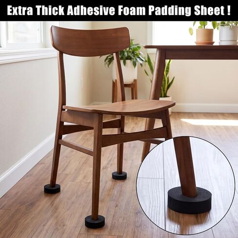 4 Pcs 1" Thick Foam Padding Sheet with Adhesive Backing 4 Inches Self Stick Neoprene Insulation Foam Sheet Black for Furniture Cars Speakers in Kuwait