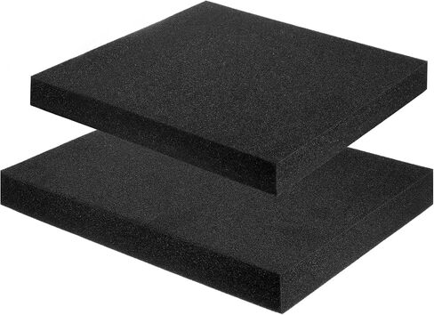 MECCANIXITY 2 Pcs Polyurethane Foam Inserts, 12"Lx12"Wx2"T & 16"Lx12"Wx1"T Cuttable Polyurethane Pick and Pluck Packing Sheets Cushioning Padding for Cases Tool Box Game Box Camera(Black) in Kuwait