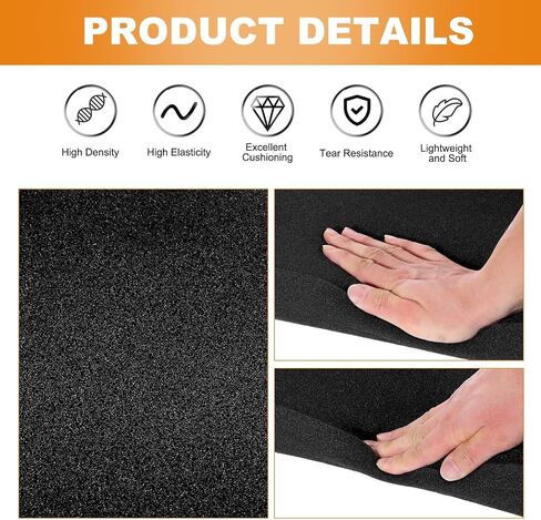 MECCANIXITY 2 Pcs Polyurethane Foam Inserts, 12"Lx12"Wx2"T & 16"Lx12"Wx1"T Cuttable Polyurethane Pick and Pluck Packing Sheets Cushioning Padding for Cases Tool Box Game Box Camera(Black) in Kuwait