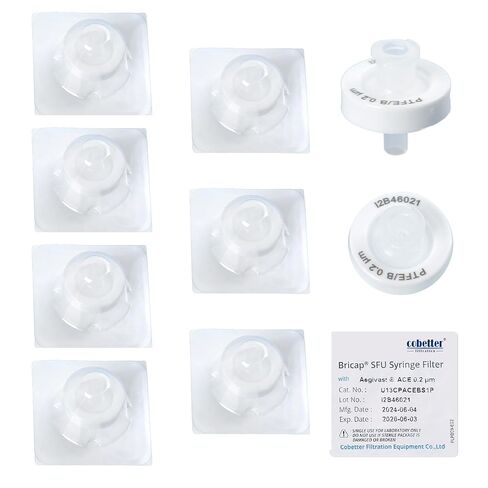 Pack of 10 Hydrophobic PTFE Syringe Filters 0.2μm 25mm for Air Venting, Sterile Individually Packaged in Kuwait