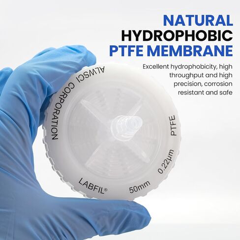 50mm Sterile Gas Venting Filter, 0.22 Micron PTFE Membrane, Hydrophobic, Cell Culture Bags, Tanks, CO2 Incubators (Individually Packed 1) in Kuwait