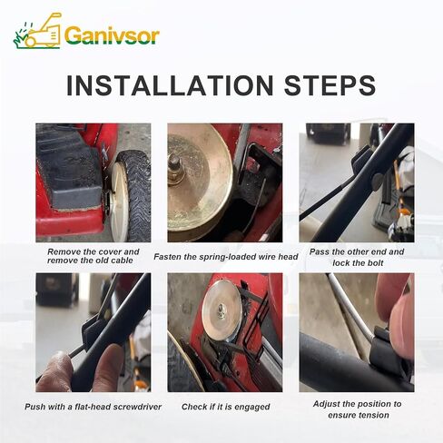 كابل الكفالة Ganivsor 7101395YP - كابل تحكم بديل 56 بوصة لجزازات العشب Briggs & Stratton - يناسب الموديلات 7800165، 7800189، 7800190، 7800228، 7800229 وجزازات الدفع العالمية in Kuwait