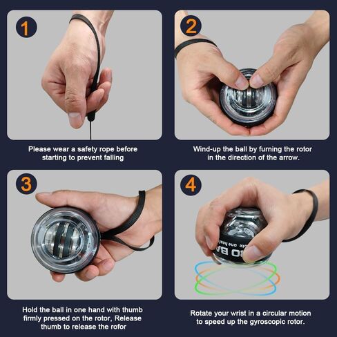 Torque Ball with Counter - Wrist Power Gyro Ball for Forearm Strengthener, Grip Strength Trainer, Hand Strengthening Exerciser, Wrist Trainer Balls with Auto-Start LED Lights in Kuwait