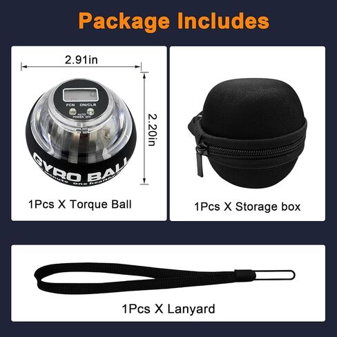 Torque Ball with Counter - Wrist Power Gyro Ball for Forearm Strengthener, Grip Strength Trainer, Hand Strengthening Exerciser, Wrist Trainer Balls with Auto-Start LED Lights in Kuwait