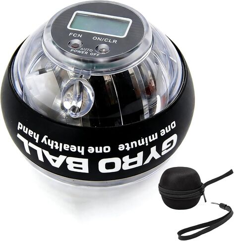 Torque Ball Hand Exerciser, Grip Strength Trainer & Auto-Start Wrist Power Gyro Ball with LED Lights, Forearm/Wrist Strengthener and Finger Exerciser for Dexterity Training, Digital Display in Kuwait