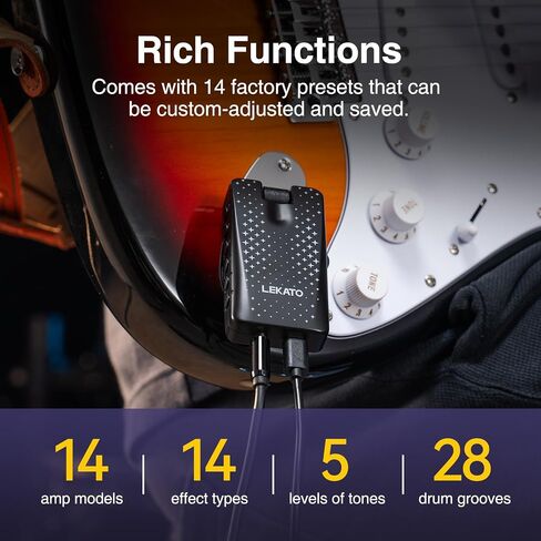 LEKATO Guitar Headphone Amplifier for Bass & LEKATO H5 Headphones in Ear Monitors in Kuwait
