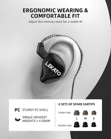 LEKATO Guitar Headphone Amplifier for Bass & LEKATO H5 Headphones in Ear Monitors in Kuwait