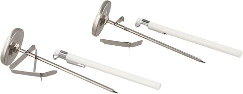 2-Piece Stainless Steel Milk Frothing Thermometer for Baristas, 1.73-Inch Fog-Resistant Dial, 30°F–210°F Range with Optimal Chocolate & Coffee Temperature Zones, Includes Adjustable Pitcher Clip in Kuwait