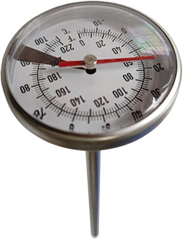 M8 Thread Dial Thermometer for Electric Kettles, 0-220°F/-10-100°C, 5x100mm 304 Stainless Steel Stem with Gasket and Nut in Kuwait
