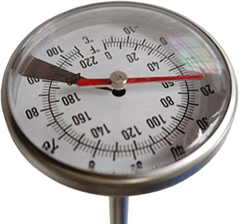 M8 Thread Dial Thermometer for Electric Kettles, 0-220°F/-10-100°C, 5x100mm 304 Stainless Steel Stem with Gasket and Nut in Kuwait