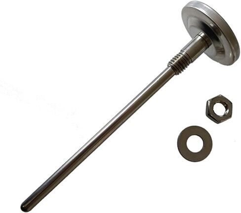 M8 Thread Dial Thermometer for Electric Kettles, 0-220°F/-10-100°C, 5x100mm 304 Stainless Steel Stem with Gasket and Nut in Kuwait