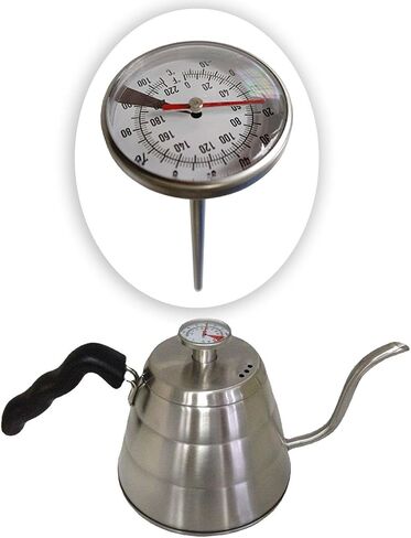 M8 Thread Dial Thermometer for Electric Kettles, 0-220°F/-10-100°C, 5x100mm 304 Stainless Steel Stem with Gasket and Nut in Kuwait