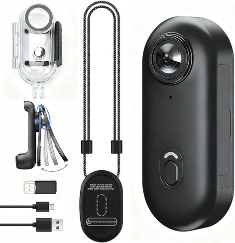 JETO 4K Mini Body Camera, Wearable Clip-On POV Action Camera, WiFi App in Kuwait
