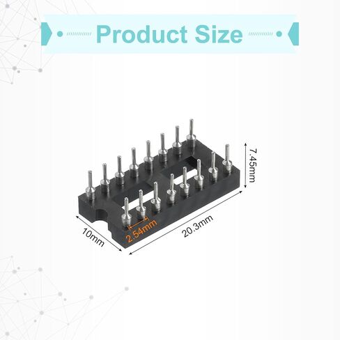 MECCANIXITY 30Pcs DIP IC Chip Socket Adapter 7.62mm Row Pitch Round 16 Pin IC Assortment Kit 2.54mm/0.1" Pitch for Breadboard Project, PCB Board Design in Kuwait
