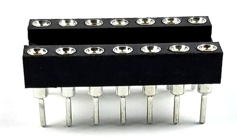 DIP-14 IC DIP مقابس دبابيس اتصال دائرية مُشكَّلة بفتحات 2.54 مم 14 دبوس DIP DIP14 DIP 14 صديقة للوحة الخبز (عبوة من 20 قطعة) in Kuwait