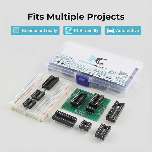 66Pcs DIP IC Sockets Assortment Kit, SG-316 Series Low-Power Logic IC Chip 6 8 14 16 18 20 24 28 Pin for Logic Test in Kuwait