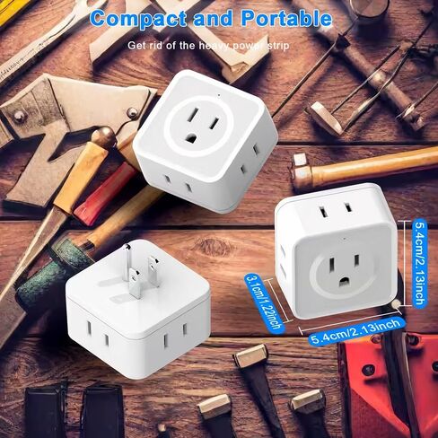 Multi Plug Outlet Splitter 5 Outlets Space-Saving Side-Port Adapter for Travel Cruise Office Dorm Device Charging, 1pcs in Kuwait