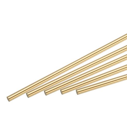 MECCANIXITY Brass Rod,Brass Solid Round Rod 1.5mm/0.06inch Diameter 100mm Length Lathe Bar Stock for RC Model DIY Craft Pack of 10 in Kuwait
