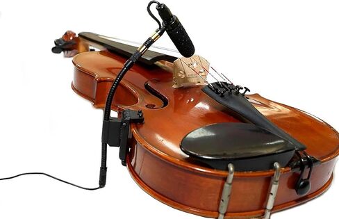 Professional Violin Clip-On Microphone with Rechargeable Phantom Power Supply - Instrument Condenser Mic with Flexible Gooseneck XLR Wired Connect in Kuwait