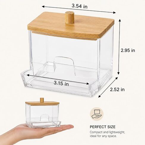 Clear Cotton Swabs Storage Holder, Dispenser Cotton Pads Box with Lids, Storage Container Origanizer Case for Toothpicks, Makeup Tools, Art Supplies for Home, Bathroom and Kitchen in Kuwait