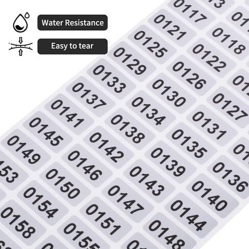 8001-9000 Consecutive Number Inventory Stickers Self Adhesive Waterproof Labels Office Warehouse Numbering Classification Black Printing on Silver Sticker 0.79 x 0.38 Inch in Kuwait