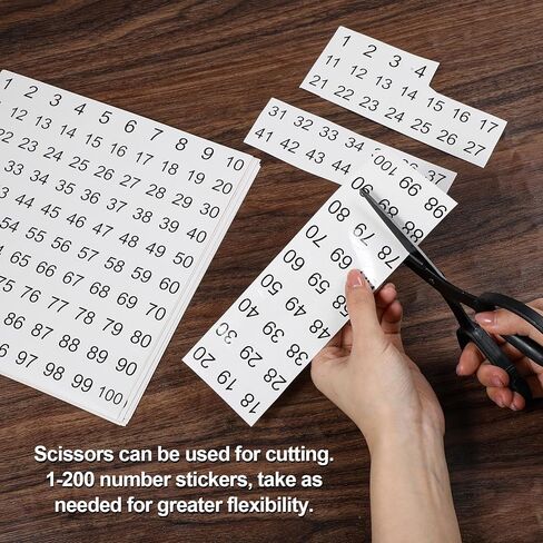 30 ورقة من 1 إلى 200 ملصق أرقام، 15 مجموعة من الملصقات الصغيرة الدائرية المتتالية، ملصقات أرقام ذاتية اللصق مقاس 0.8 بوصة، ملصقات مخزون، مناسبة للاستخدام بنفسك (الملصق عبارة عن ورقة واحدة ويجب قصها) in Kuwait