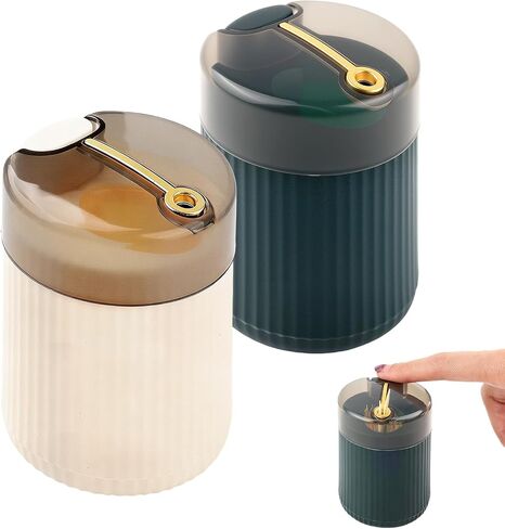 2 Pcs Automatic Toothpick Dispenser, Push Button Pop Up Toothpick Holder, Portable Toothpick Dispenser for Home Kitchen Office Travel (Beige & Black) in Kuwait